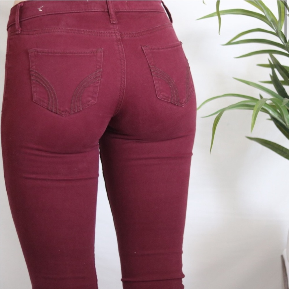 Wine Red Hollister Stretch Skinny Jeans